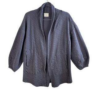 Witchy‎ T.la Anthropologie Open Front Cardigan Jacket Lace-Up Back Gray M